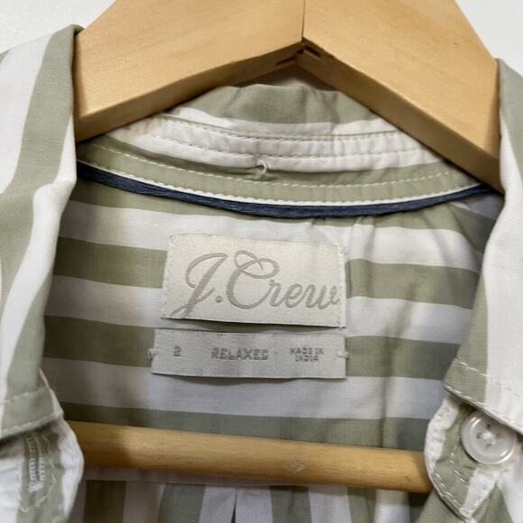 J Crew Women’s Striped Cotton Poplin Button Shirt Size 2 Academia Preppy Office - Picture 6 of 8